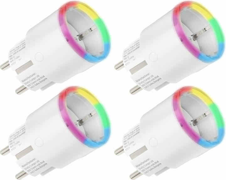 Shelly WLAN-Steckdose Plug S Gen3, Matter, weiss, 4 Stück