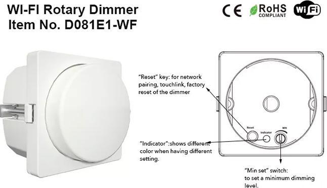 Actual product image Light Solutions WiFi Rotating Dimmer for LK - 250W