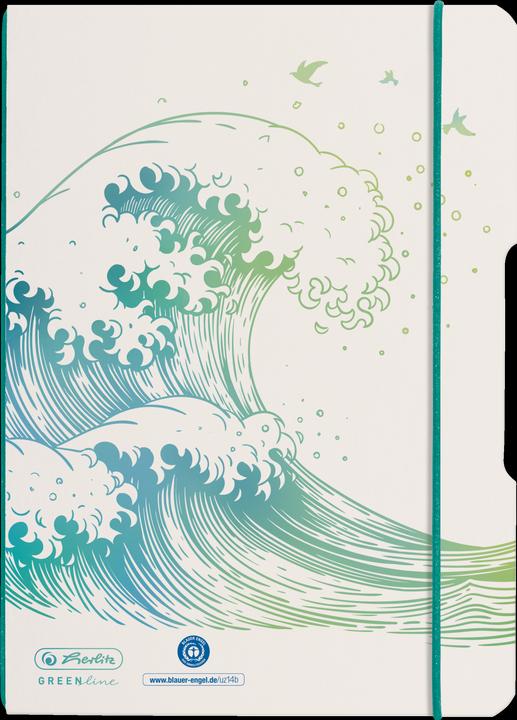 Herlitz Notizheft GREENline my.book flex A5, Dot, Welle (A5, Gepunktet, Weicher Einband)