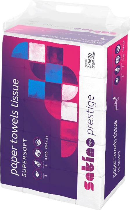 Actual product image Satino by Wepa Folded towels Premium, 2-ply. Cell. White, pack of 4000 (200 x)