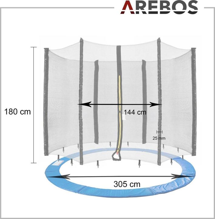 Produktbild Arebos Trampolin Randabdeckung und Sicherheitsnetz