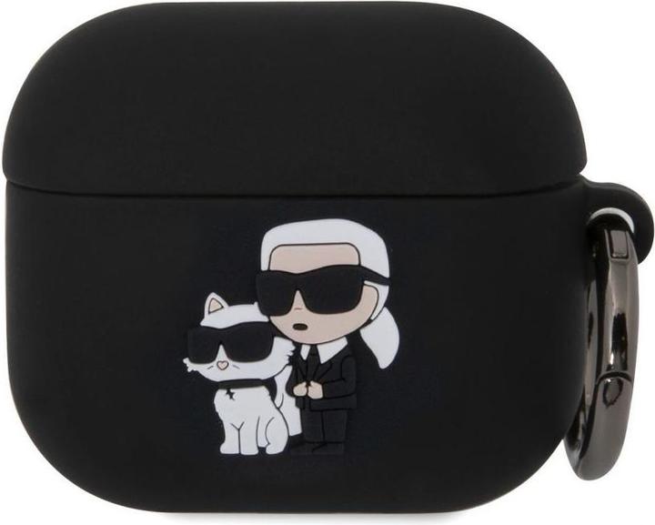 Produktbild Karl Lagerfeld 3D Logo NFT Karl and Choupette Silicone Case for AirPods 3 Black (Kopfhörer Hülle)
