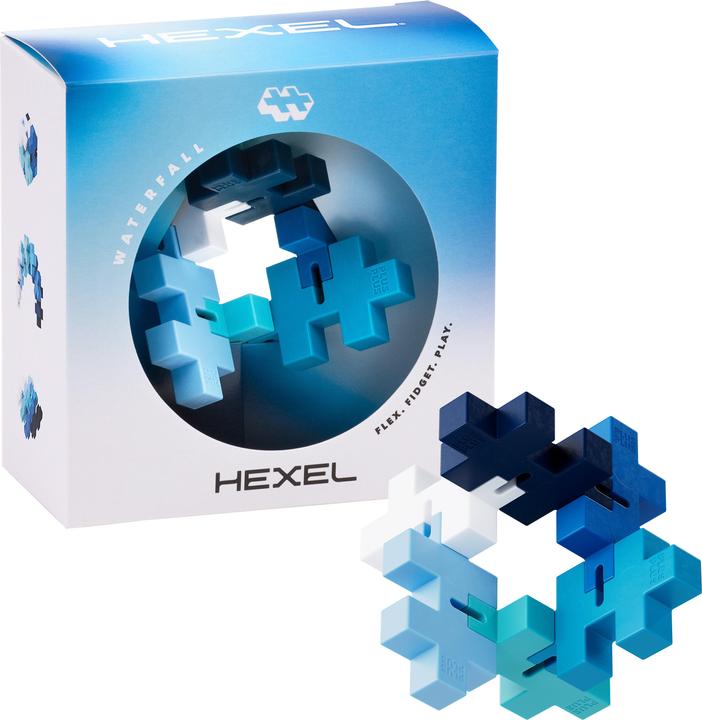 Actual product image Plus-Plus Hexel Flex building blocks, blue
