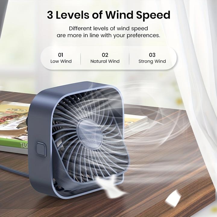 Actual product image PhoneLook 360° USB Ventilator tragbar leise 3 Geschwindigkeiten Design