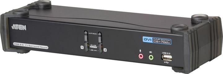 Aten CS1782A, 2 Port USB Hub KVM Switch mit 3D, DVI & 7.1