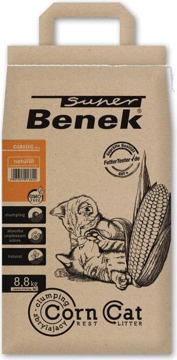 Super Benek Natural cat litter Corn Cat 14 l (Clumping, Non-dusting, 9.90 kg)