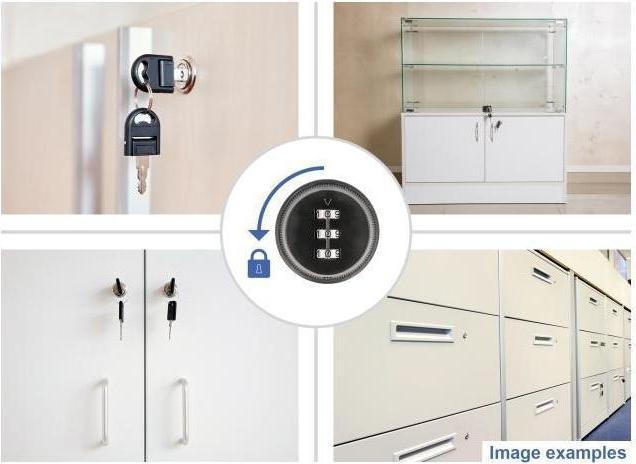 Actual product image Navilock Cylinder lever lock for appliance cabinets with numbers