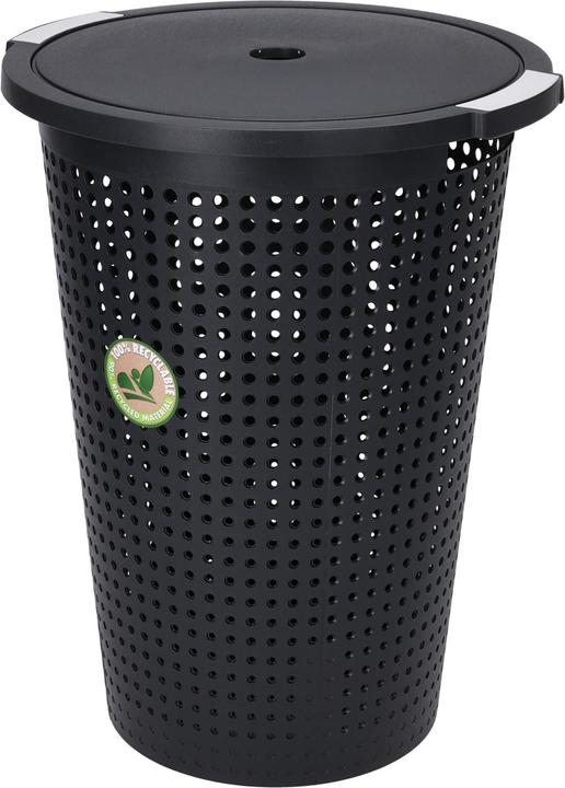 Produktbild Mojawo Wäschekorb Wäschebox Wäschetruhe mit Deckel Schwarz 35 Liter (35 l)