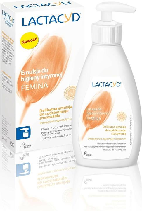 Actual product image Lactacyd Femina Emulsion for Intimate Care - Pump 200ml (200 ml, Intimate washing lotion)
