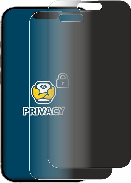 Produktbild BROTECT Sichtschutzfolie Anti-Spy Privacy Folie Blaulicht-Schutz (2 Stück, Apple iPhone 15 Pro Max)