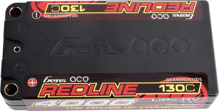 Produktbild Gens Ace Redline Series 4000mAh 7.6V 130C 2S1P HardCase HV Lipo Battery (7.60 V, 4000 mAh)