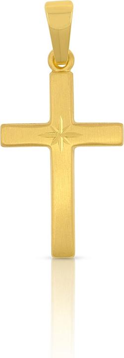 Muau Pendant cross yellow gold 750, 26x12mm (750/18K Gelbgold)