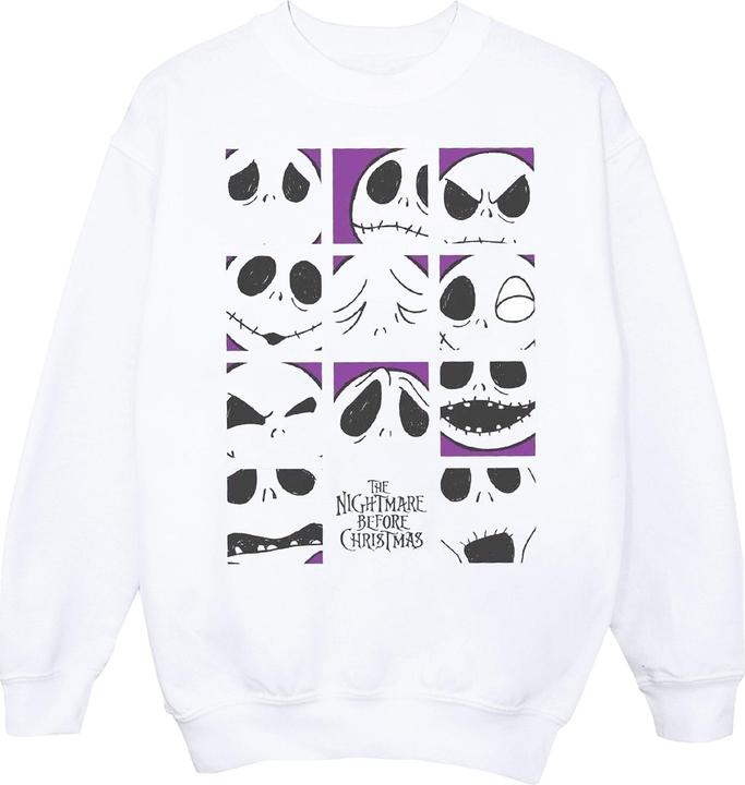 Actual product image Disney Mens Nightmare Before Christmas Many Faces Of Jack Squares Sweatshirt (S)
