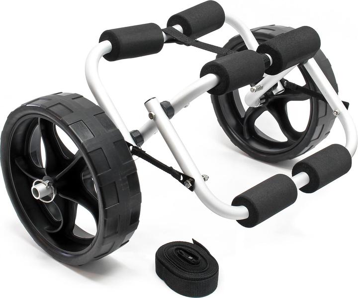 Immagine prodotto Wiltec Carro di trasporto Alu Pliable 45kg Kayak Canoë Avec Roues PU & Sangles en Nylon Fixation Sécu