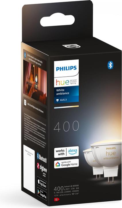 Actual product image Philips Hue White Ambiance (GU5.3, 5.10 W, 400 lm, 2 x, G)