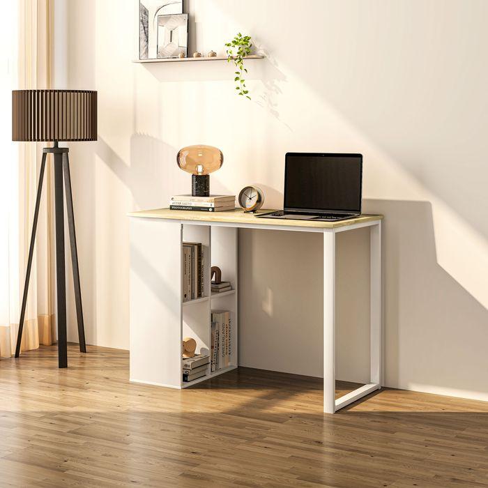 Image du produit Swisshandel24 Kompakter Computertisch, Moderner Schreibtisch, 100 x 54 x 75 cm, Weiss