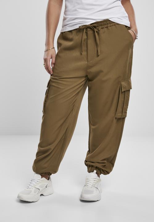 Actual product image Urban Classics Ladies Viscose Twill Cargo Pants (XS)