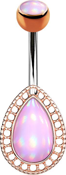 Immagine prodotto Star Piercing Goccia di banana in oro rosa con pietra epossidica rosa (Ottone, Acciaio chirurgico 316L)