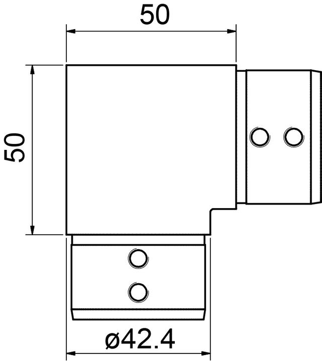 Actual product image Pauli+Sohn Handrail pipe joints 90 (Stainless steel A2)