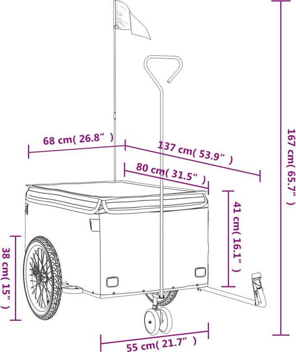 Produktbild VidaXL Fahrradanhänger 45 kg Eisen