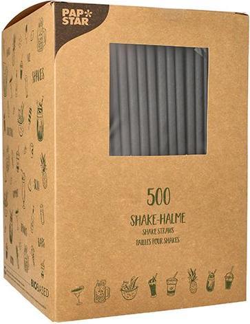 Actual product image Papstar Paper drinking straw "pure", 250 mm, black (500 x)