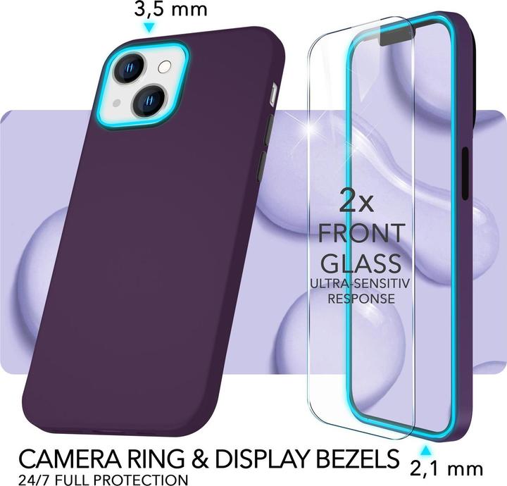 Produktbild Nalia Liquid Silikon Hülle mit MagSafe Funktion & 2x Display Schutzglas (Apple iPhone 14)