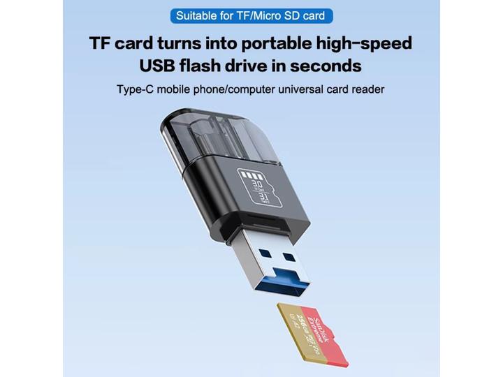 Immagine prodotto PowerGuard Adattatore per file fotografici da USB-C USB-A OTG a lettore di schede MicroSD (USB, Micro USB, USB-C)