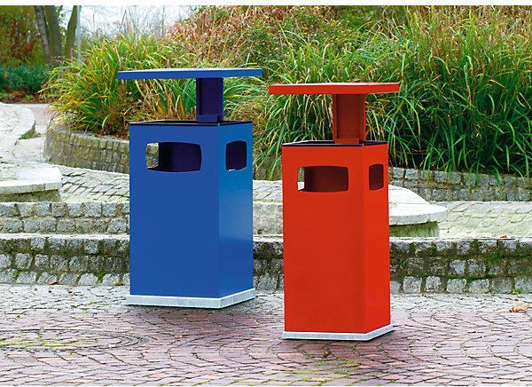 Image du produit kaiserkraft Collecteurs de déchets pour l'extérieur, avec cendrier et toit de protection (80 l)