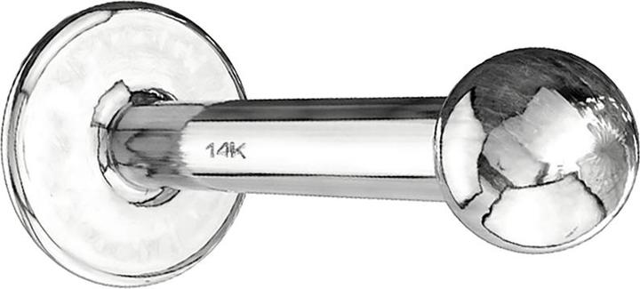 Image du produit Star Piercing Micro Labret en or blanc 14k avec boule (sans laiton, Or 14k)