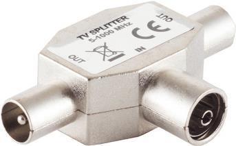 Actual product image Shiverpeaks S/CONN maximum connectivity T-distributor, 2x plug and 1x coupling (75 dB, Antenna cable)
