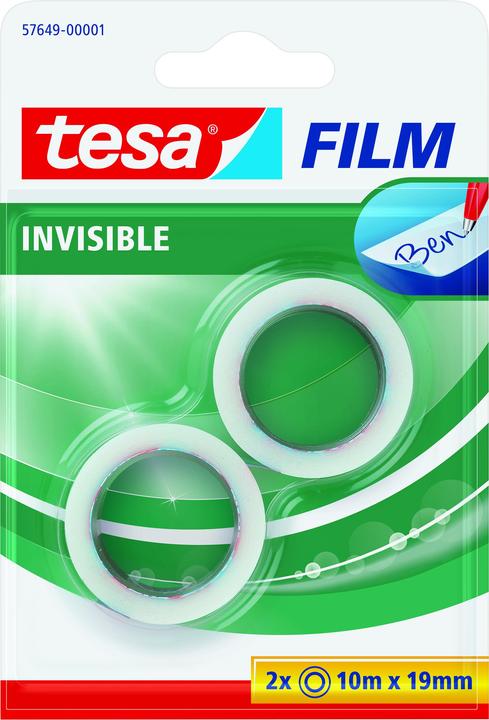Produktbild tesa 2x tesafilm INVISIBLE, matt-unsichtbar, alterungsbeständig und reissfest (19 mm)