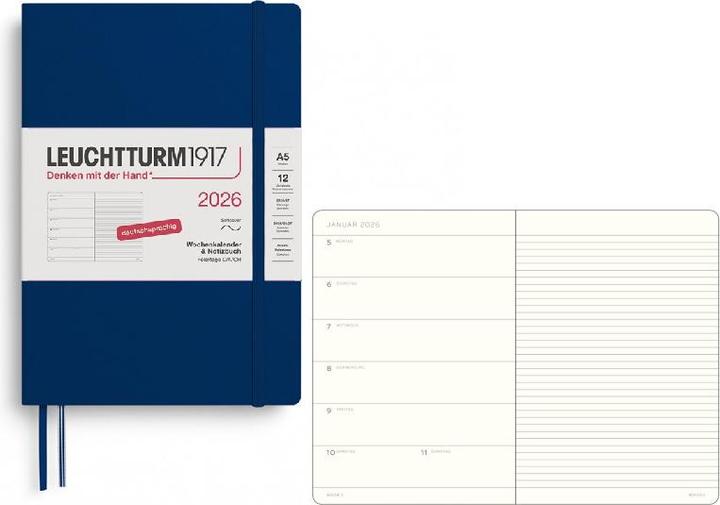 Actual product image Wochenkalender & Notizbuch Medium A5 Marine 2026 (German)