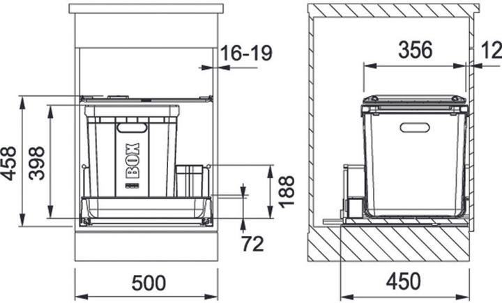 Produktbild Franke Kehrichtsystem -Sorter Serie 350 für BLUM / GRASS / HETTICH (40 l)