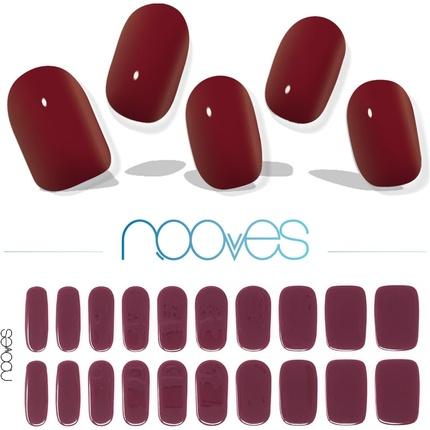 Nooves Gel-Nagelfilme Midnight Rain Premium Luxe Solid Red 20 Einheiten (Kunstnägel, Rot)
