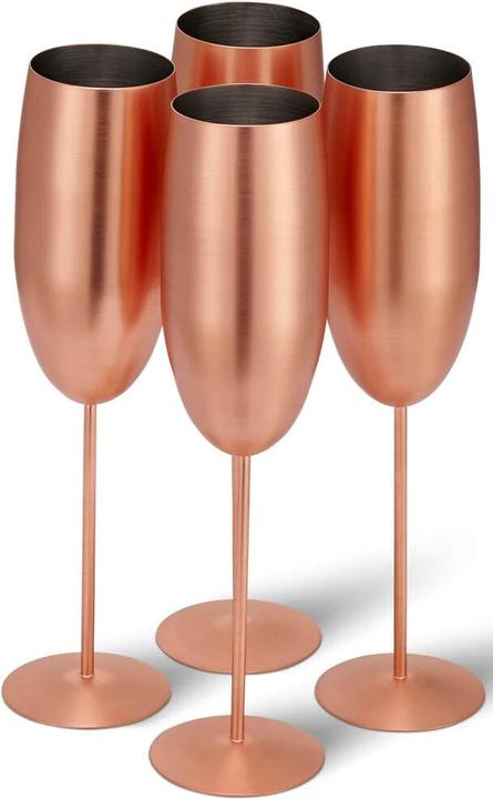Image du produit Oak & Steel Acier inoxydable Verres à vin Or rose mat Lot de 4 (50 cl, 4 Verres, Set de verres à vin)