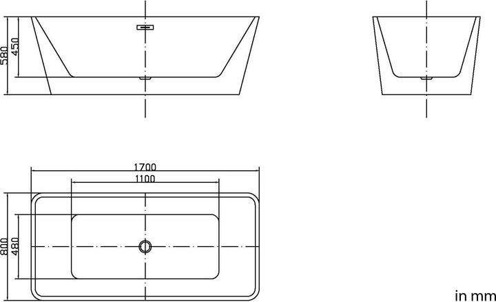 Image du produit Jet-Line Baignoire WETZIKON II 170x80cm blanc (170 cm, 80 cm)