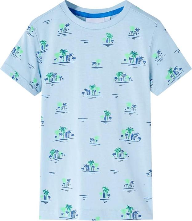 VidaXL Kinder-T-Shirt Hellblau 92,Material: 100 % Baumwolle,Farbe (92)