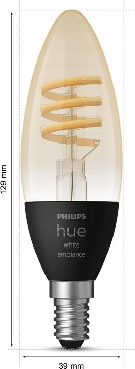 Produktbild Philips Hue Filament White Ambiance (E14, 4.60 W, 350 lm, 2 x, G)