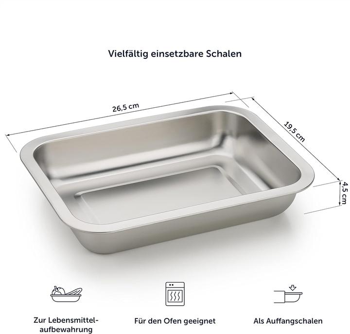 Produktbild Mara Vital Schneidebrett aus Bambus mit 3 Edelstahl-Auffangschalen und Antirutschfüssen – 40 × 28,5 cm