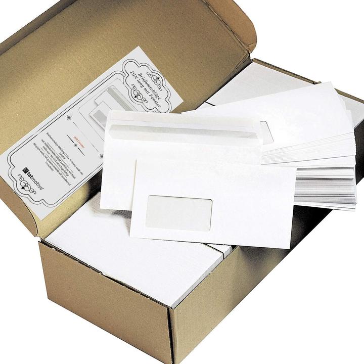 Actual product image Tatmotive Briefumschläge DIN lang mit Fenster (1000 Stück) (DIN long (11 x 22 cm), 1000 x)