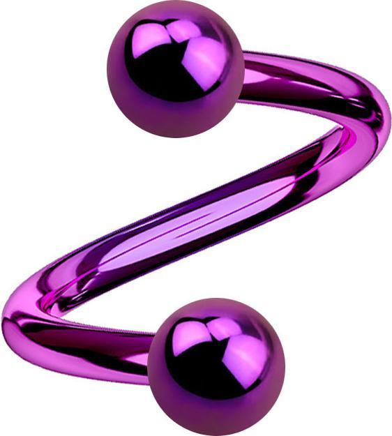 Produktbild Star Piercing Micro Spirale violett mit zwei Kugeln (ohne Messing, Titan G23)