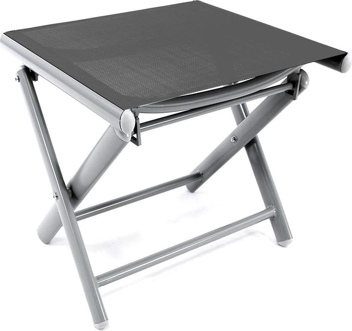 Actual product image Mojawo Garten Klapphocker / Fusshocker Aluminium - Textilen Anthrazit/Schwarz