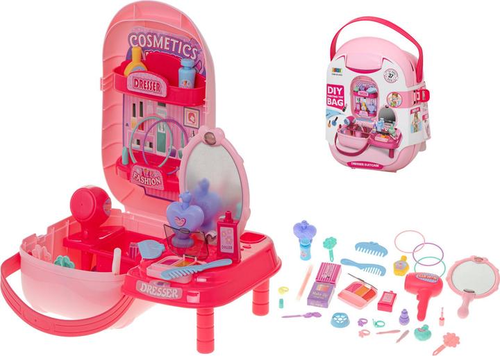 Actual product image Ikonka Cosmetic set with accessories in case Make-up table 37el. + table