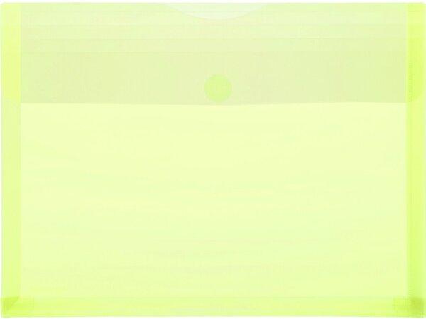 Actual product image Foldersys Sichttasche, DIN A4 quer, Dehnfalte, Klettverschluss, tansparentgelb, (H x B) 249 x 330 mm, 10 Stück (A4, 1 x)