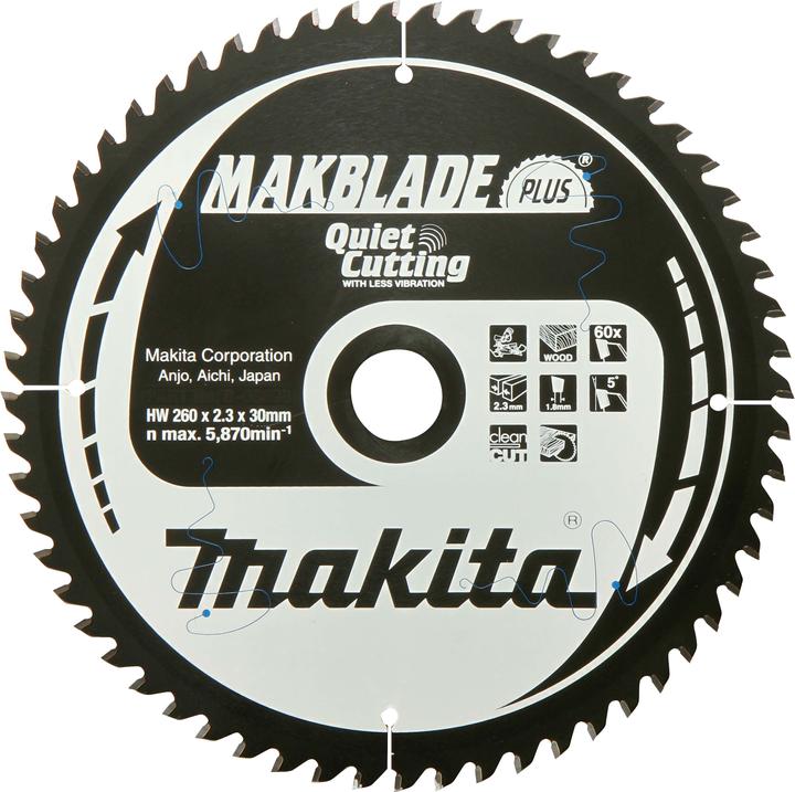 Actual product image Makita MAKBLADE circular saw blade 260x30