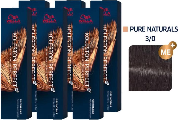 Produktbild Wella Koleston Perfect ME+ Pure Naturals 6er Set 3/0 Dunkelbraun (0, 3)