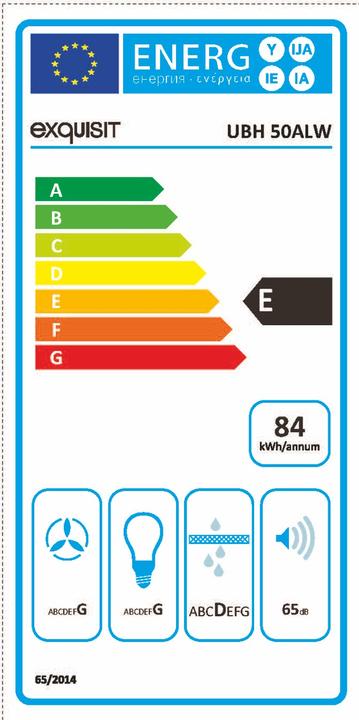 Label énergétique Exquisit UBH 50-2.1 ALW (Hotte à tiroir)