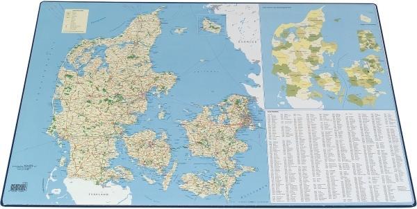 Produktbild Bantex Skriveunderlag Danmarkskort m. postnumre 40x65cm 4155 (40 x 65 cm)