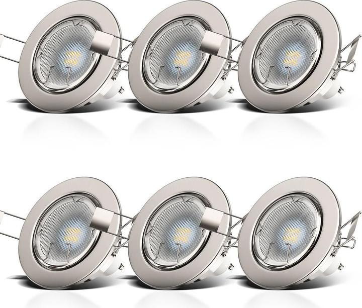 Actual product image B.K.Licht LED recessed light set, matt nickel, 10xLED/GU10/5W (400 lm, GU10)