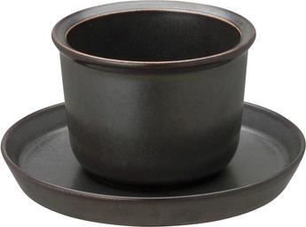 Produktbild KINTO Leaves To Tea - Tasse Und Untertasse - Schwarz 160 Ml (1 x)